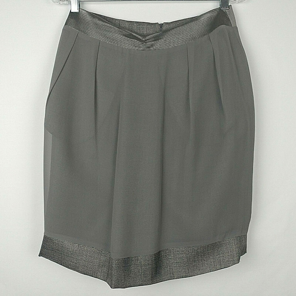 GIORGIO ARMANI WOOL Blend Bow A-Line Career Skirt - Picture 6 of 8